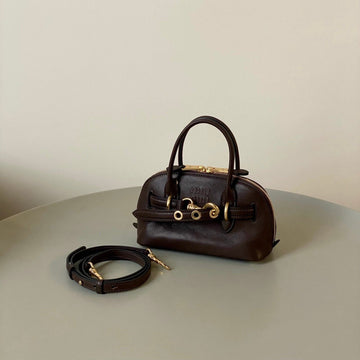 AVENTURE NAPPA MINI BAG 21 IN BRUNETTE BROWN CALFSKIN GOLD HARDWARE House Of Sarah Bags