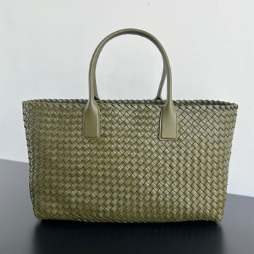 LARGE CABAT 51 IN ARMY GREEN LAMBSKIN House Of Sarah Bags