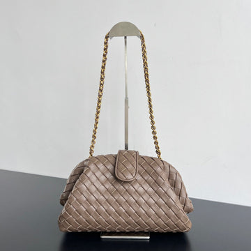 LAUREN 1980 BAG 31 IN WOOD BROWN LAMBSKIN GOLD STRAP by House Of Sarah