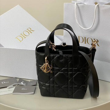 MINI TOUJOURS BUCKET BAG 18 IN BLACK CANNAGE CALFSKIN House Of Sarah Bags