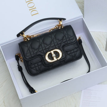 JOLIE TOP HANDLE BAG 19 IN BLACK CANNAGE CALFSKIN House Of Sarah