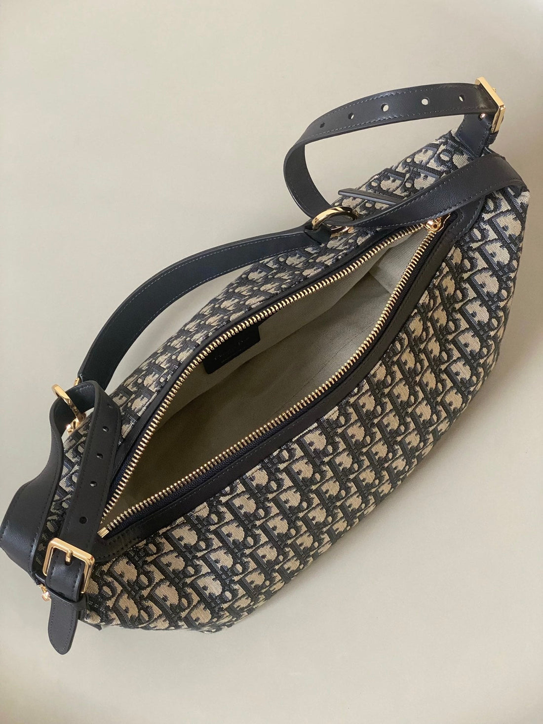 LARGE D-JOURNEY SHOULDER BAG 33 IN BLACK MONOGRAM OBLIQUE JACQUARD By House Of Sarah
