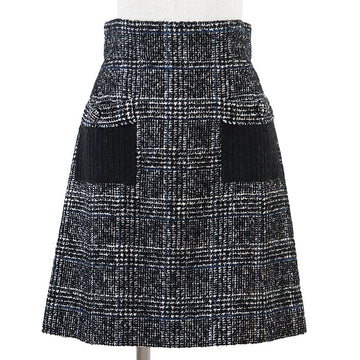 Chanel Glen Check Wool Nylon Skirt