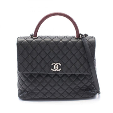 Chanel Matelasse Coco Handle Caviar Skin Exotic Leather Handbag