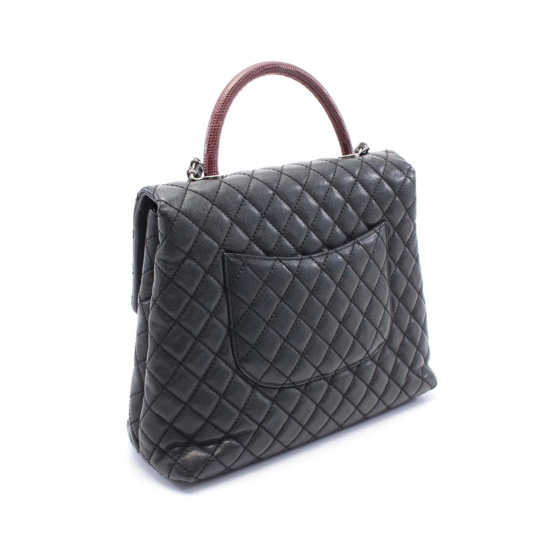 Chanel Matelasse Coco Handle Caviar Skin Exotic Leather Handbag