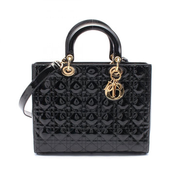 Dior Lady Dior Patent Leather Handbag