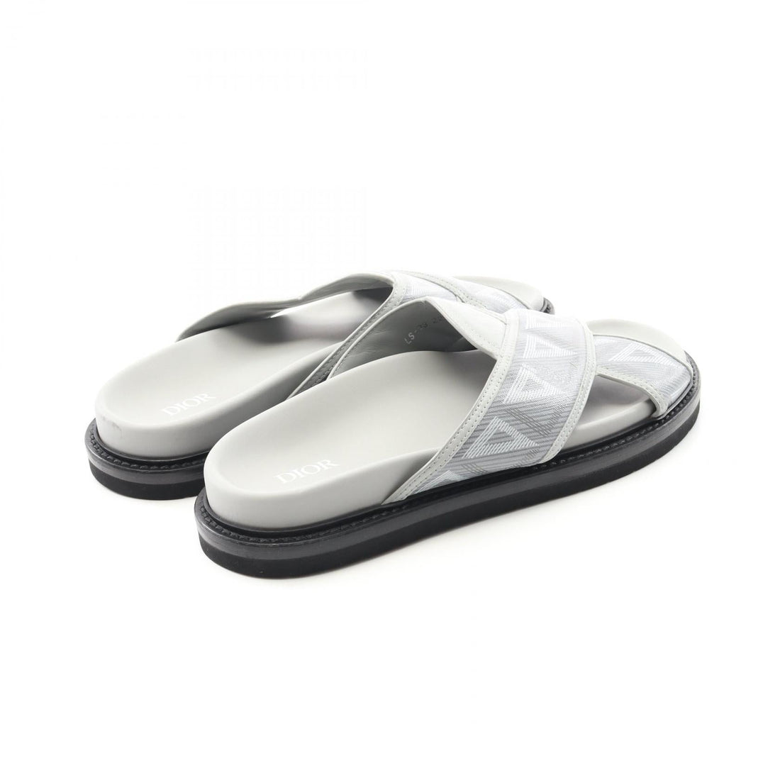 Dior Aqua CD Diamond PVC Coated Canvas Leather Sandals