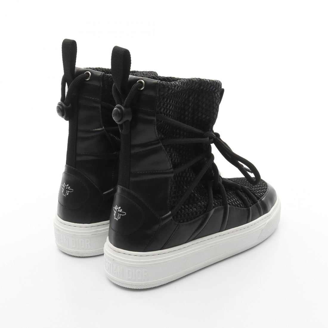 Christian Dior Mesh Leather Fabric Boots