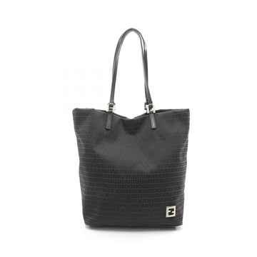 Fendi Zucchino Canvas Leather Tote Bag