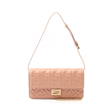 Fendi Baguette Zucca Leather Shoulder Bag