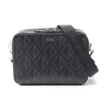 Dior CD Diamond PVC Coated Canvas Leather Shoulder Bag