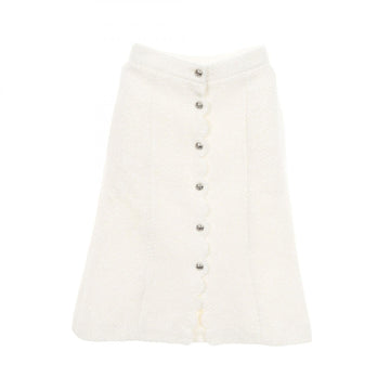 Chanel Coco Mark Button Wool Blend Skirt
