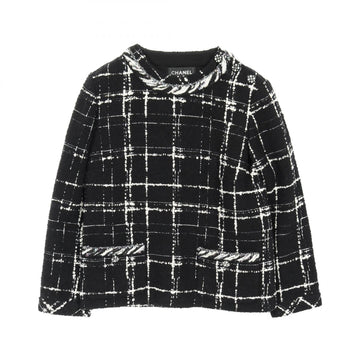 Chanel Coco Mark Button Wool Silk Blo