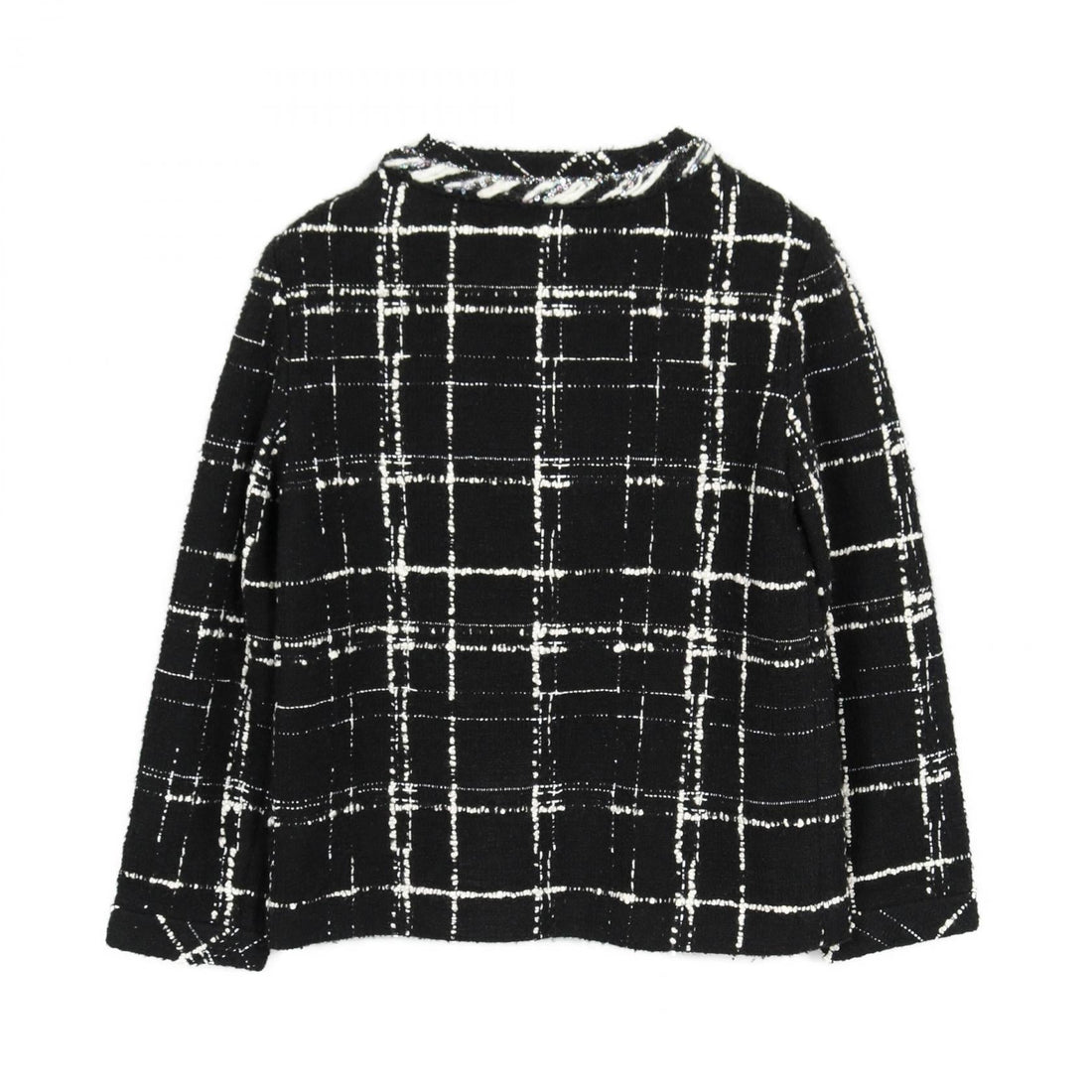 Chanel Coco Mark Button Wool Silk Blo