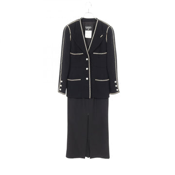 Chanel Camelia Button Wool Silk Suit