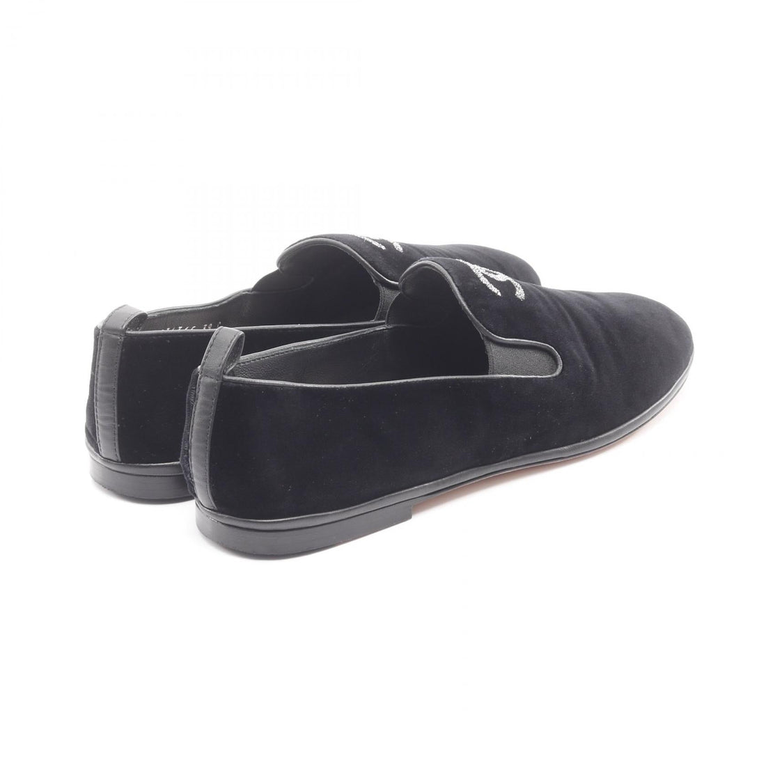 Chanel Coco Mark Fabric Slip-on Shoes