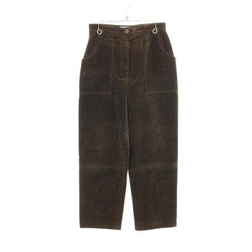 Chanel Coco Mark Button Corduroy Cotton Wool Pants