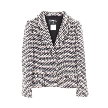 Chanel Coco Mark Button Silk Cotton Rayon Tweed Outerwear