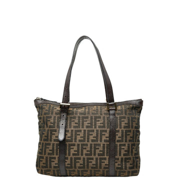 Fendi Zucca Canvas Leather Handbag