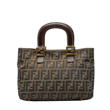 Fendi Zucca Canvas Leather Handbag