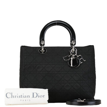 Dior Lady Dior Cannage Cotton Leather 2way Bag