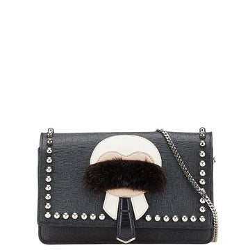 Fendi Karlito Studs Leather Shoulder Bag