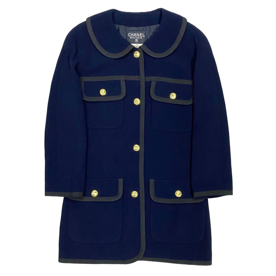 CHANEL setup wool Navy 40