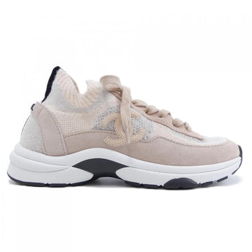 Chanel G38750B14071 Knit Suede Calfskin Sneakers