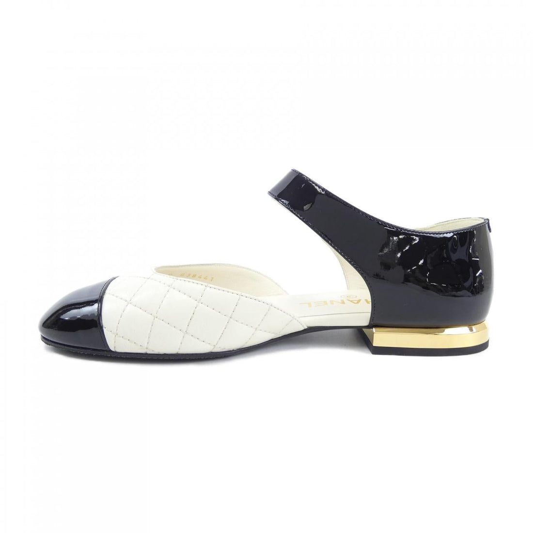 Chanel G38441Y55573 Lambskin Patent Calfskin Flat Shoes