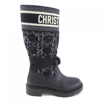 Christian Dior D-MAJOR Calfskin/Canage Tweed Boots