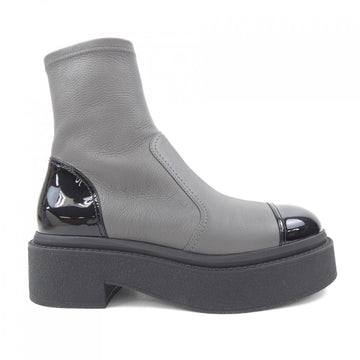 Chanel G45329B14510 Grained Calfskin Patent Calfskin Short Boots