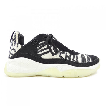 Chanel Graphic Logo Nylon Suede Sneakers