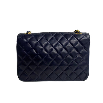 CHANEL Shoulder Bag lambskin Navy Matrasse