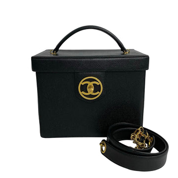 CHANEL Handbag Matt caviar skin black