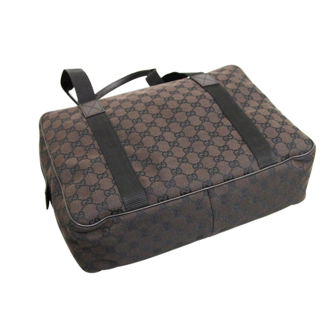 Gucci 282529 Unisex Brown Canvas Shoulder Laptop Bag Tote Handbag - Final Call