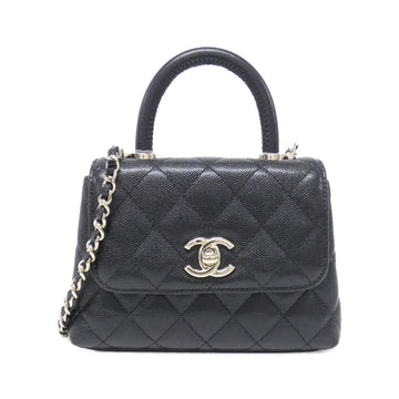 Chanel Coco Handle Caviar Skin Chain Clutch