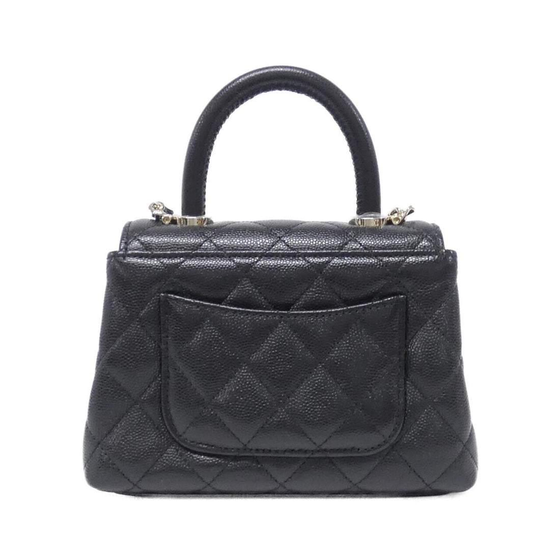 Chanel Coco Handle Caviar Skin Chain Clutch