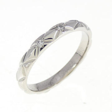 Chanel Matelassé Platinum Diamond Ring Size 9