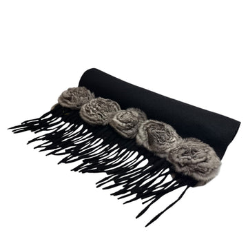 Fendi 100% Cashmere Fur Corsage Scarf
