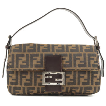 FENDI Zucca Canvas Leather Mamma Baguette Shoulder Bag 26424