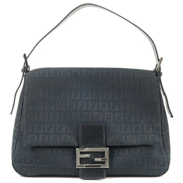 FENDI Zucchino Mamma Baguette Canvas Leather Shoulder Bag 8BR001