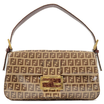FENDI Zucchino Mamma Baguette Vinyl Leather Shoulder Bag 26424