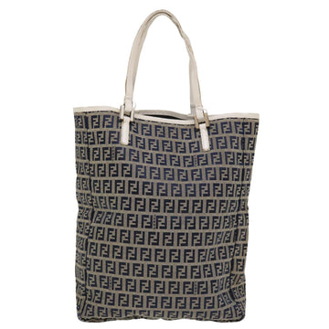 FENDI Zucchino Canvas Hand Bag Navy 2384-8BH006-028 Auth 36667