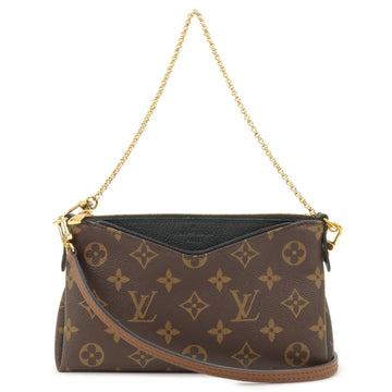 Louis Vuitton Monogram Pallas Clutch 2Way Shoulder Bag Noir M41639
