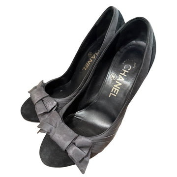 Chanel Suede Ribbon Pumps