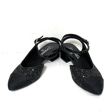 CHANEL SLINGBACK GLITTER, SIZE 36.5