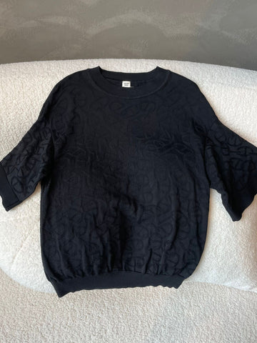 Hermes Knit Naoussa Short Sleeve Sweater Black