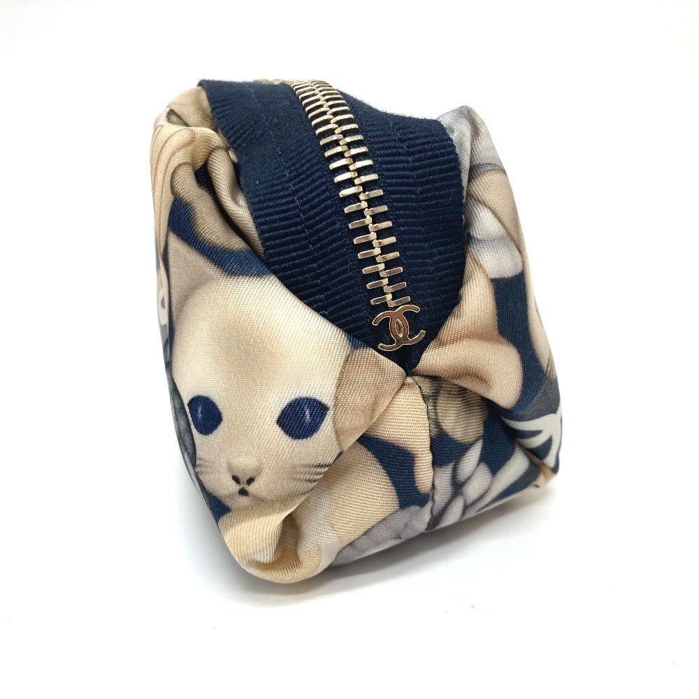 CHANEL Cosmetics Pouch Nylon multicolor Choupette Cat Print
