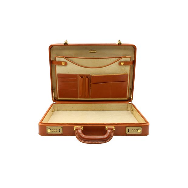 FENDI   Leather & Striped Fabric Briefcase