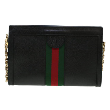 GUCCI Ophdia GG Chain Web Sherry Line Shoulder Bag Black Red 503877  44699A